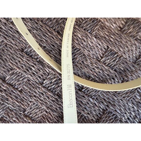 Vintage Pale Butter Yellow Skinny Belt (Soft Italian Café Girl) - Picture 3 of 5